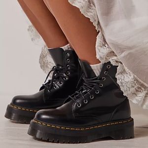 Dr Martens Jadon Boot Black Platform Lace Up Combat Boot 8